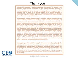 Thank you
2016 Sohn Conference Hong Kong
 