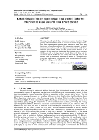 Enhancement of single-mode optical fiber quality factor-bit error rate ...