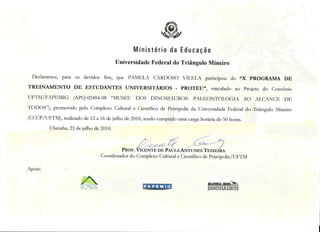 Certificado Estágio PROTEU 2010