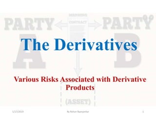 The Derivatives
Various Risks Associated with Derivative
Products
1/17/2019 By Rohan Byanjankar 1
 