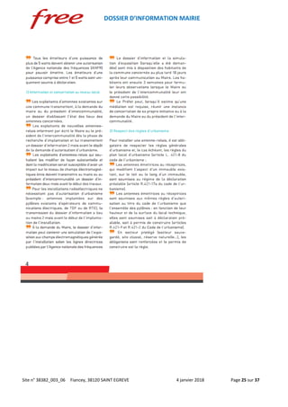 DOSSIER D’INFORMATION MAIRIE
Site n° 38382_003_06 Fiancey, 38120 SAINT EGREVE 4 janvier 2018 Page 25 sur 37
 