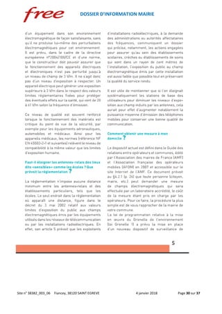 DOSSIER D’INFORMATION MAIRIE
Site n° 38382_003_06 Fiancey, 38120 SAINT EGREVE 4 janvier 2018 Page 30 sur 37
 