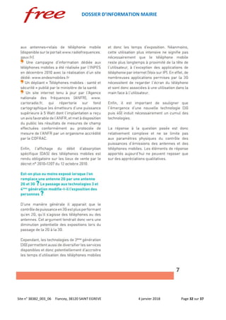 DOSSIER D’INFORMATION MAIRIE
Site n° 38382_003_06 Fiancey, 38120 SAINT EGREVE 4 janvier 2018 Page 32 sur 37
 