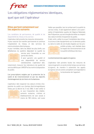 DOSSIER D’INFORMATION MAIRIE
Site n° 38382_003_06 Fiancey, 38120 SAINT EGREVE 4 janvier 2018 Page 34 sur 37
 