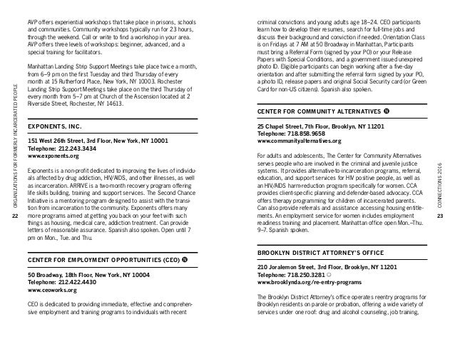Connections 2016 A Guide For The Formerly Incarcerated