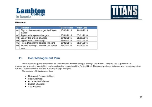 project management milestone examples