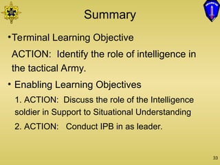 Ipb Powerpoint Comprehensive Overview of Military Intelligence and IPB Process in ...