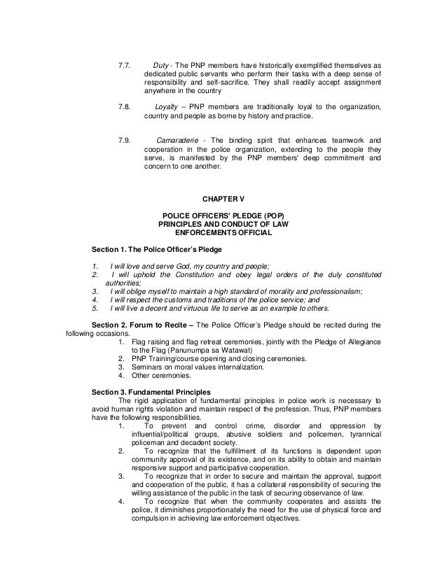 Pnp Ethical Doctrine