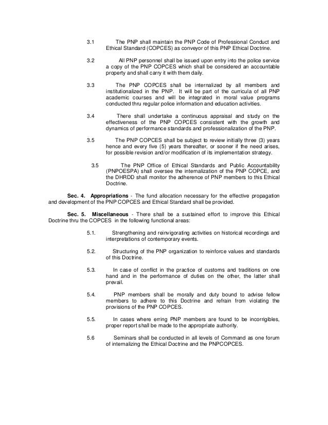 Pnp Ethical Doctrine