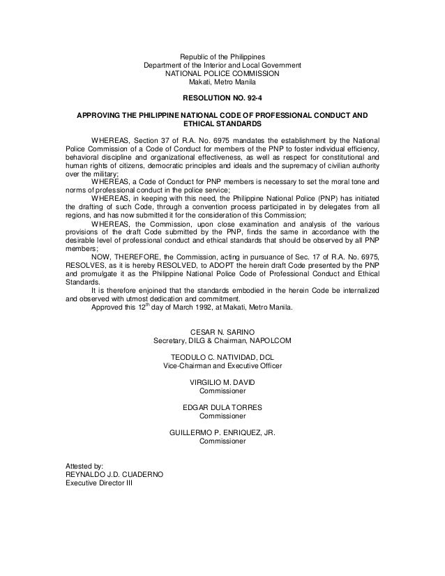 Pnp Ethical Doctrine