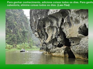 Para ganhar conhecimento, adicione coisas todos os dias. Para ganhar sabedoria, elimine coisas todos os dias.  ( Lao-Tisé) 