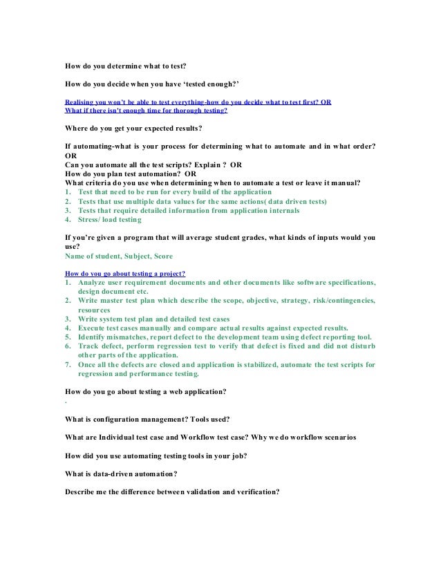 qa questions and answers