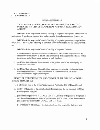 Hapeville Urban Redevelopment Plan - Final Draft