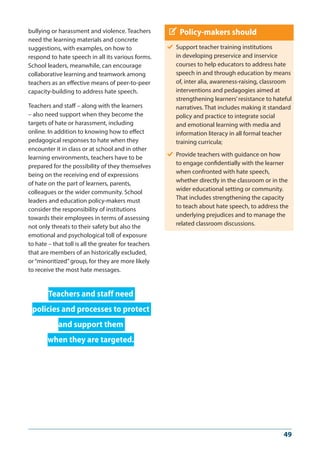 Addressing hate speech through education - A guide for Policy-makers | PDF