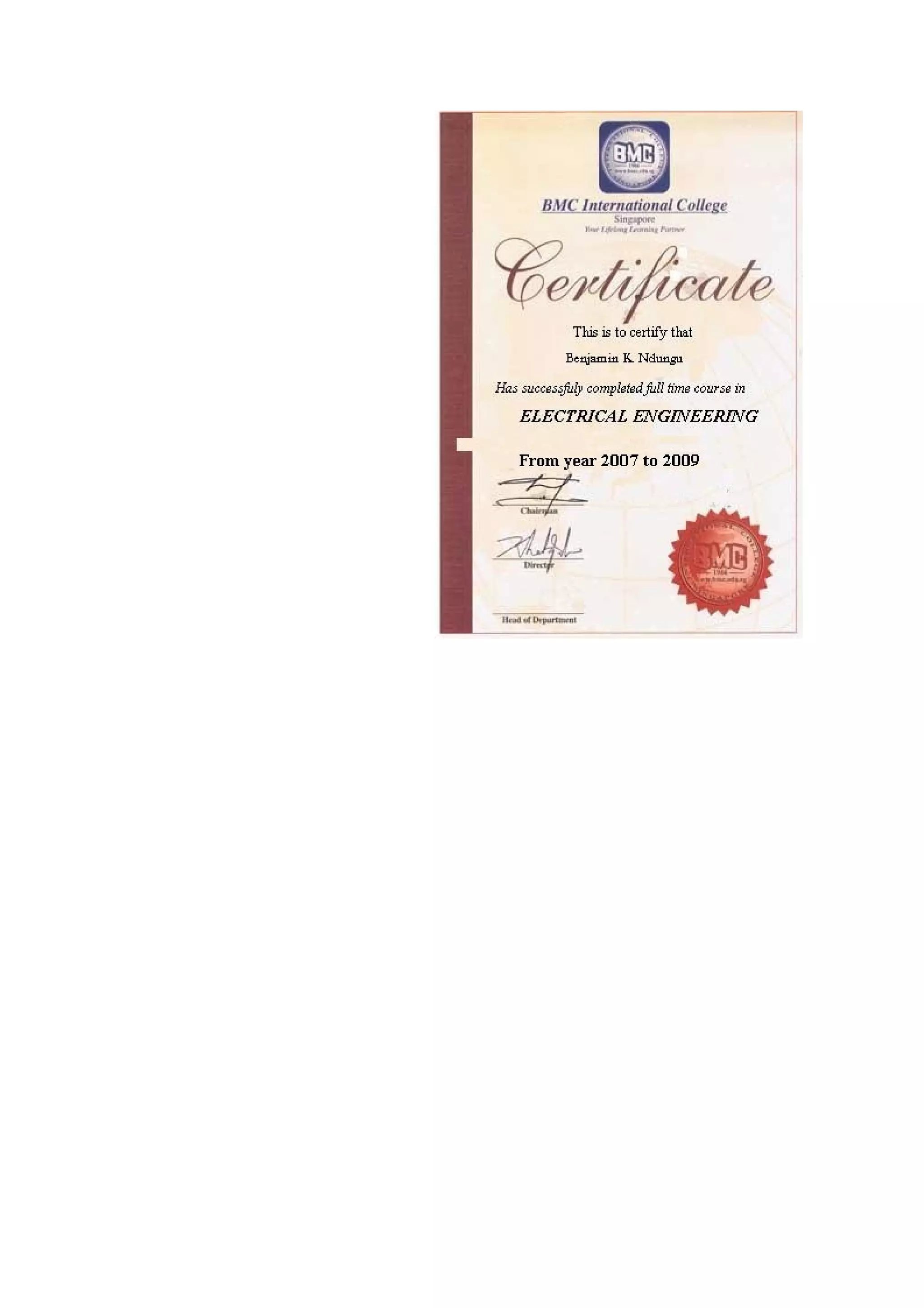 benjamin CV complete