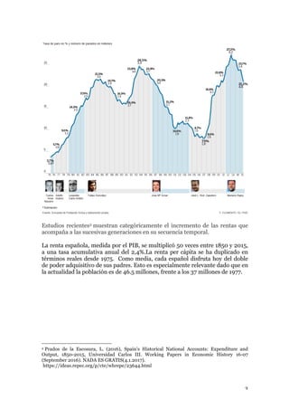 3	
Estudios recientes2 muestran categóricamente el incremento de las rentas que
acompaña a las sucesivas generaciones en s...