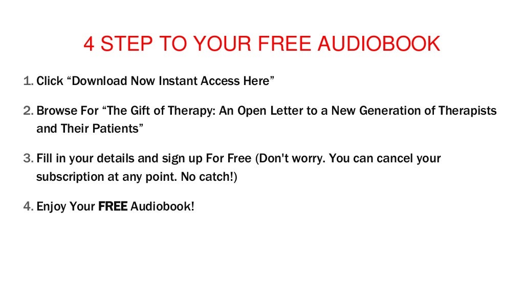 Audiobook free Free Trial The Gift of Therapy An Open