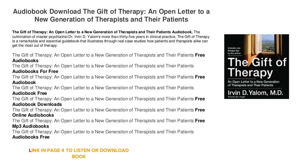 Audiobook free Online Trial The Gift of Therapy An Open