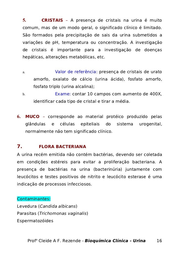 Exame de urina uratos amorfos