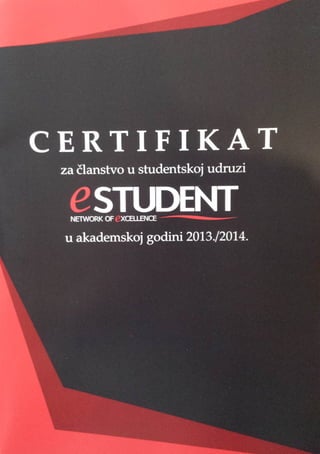 eSTUDENT certifikat