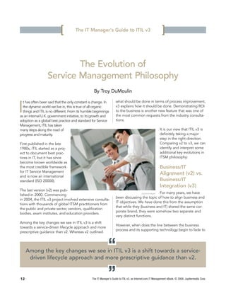 [          The IT Manager's Guide to ITIL v3                                      ]

                          The Evoluti...
