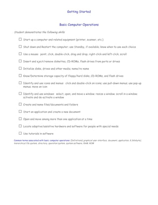 38572802 computer-skills-checklist-final | PDF