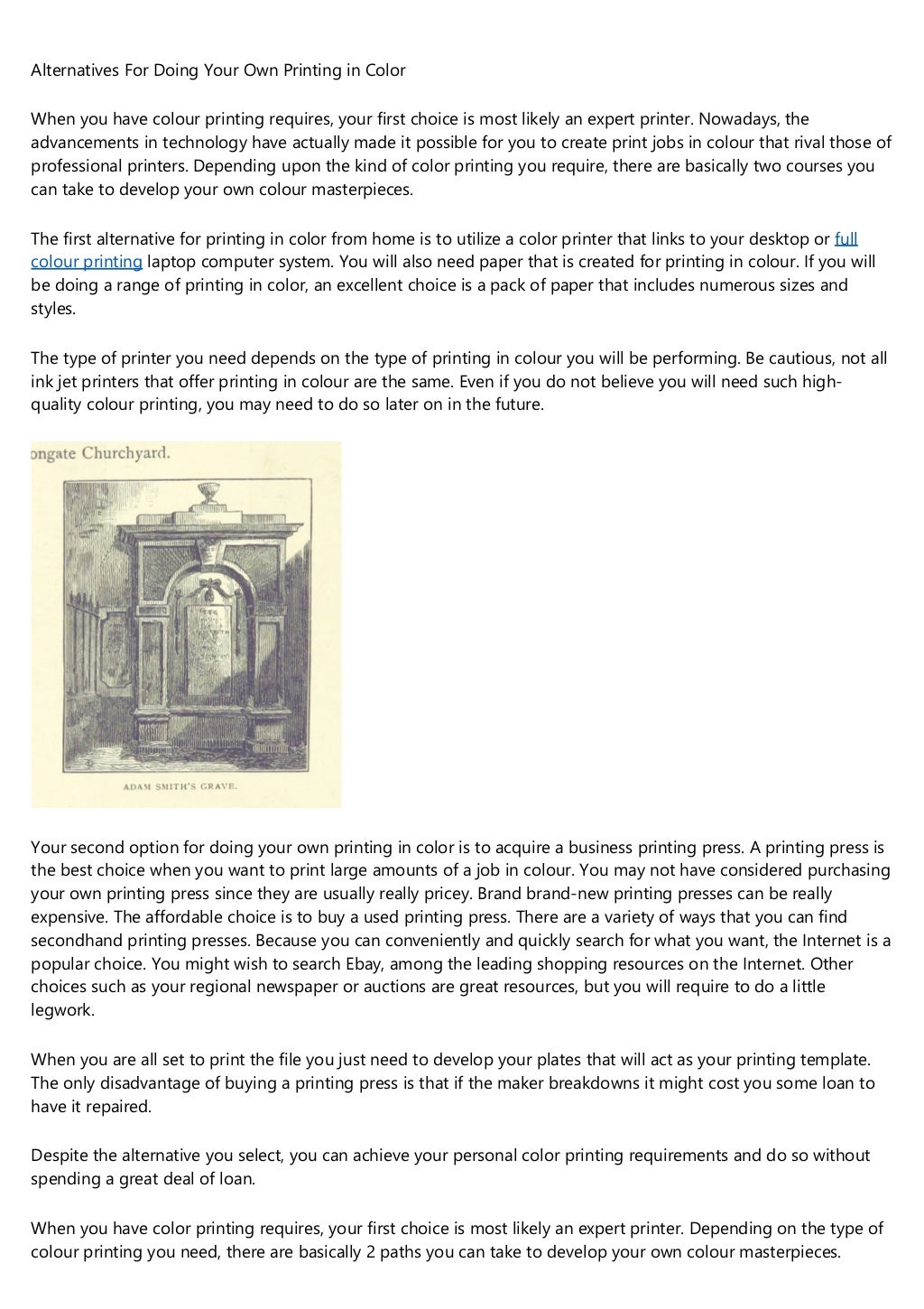 full colour printing