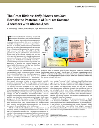 Science - Ardipithecus ramidus | PDF