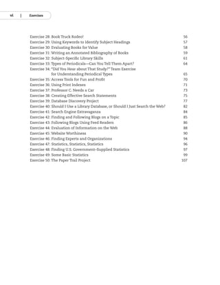 Teaching Information Literacy 50 Standards based Exercises for College ...