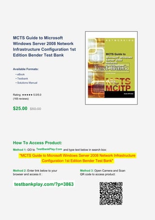 Comprehensive MCTS Guide to Windows Server 2008 Network Infrastructure ...