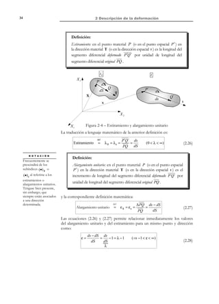 1 Descripción del movimiento

24

t=0

t

V0
f (x, t ) = 0

Vt

Y
X

Figura 1-14– Volumen material

1.14 Volumen de control
Definición:
Volumen de control: Conjunto de puntos del espacio situados en el
interior de una superficie de control cerrada.

N O T A

Se entiende la función
f (x) definida de tal

Se trata de un volumen fijo en el espacio que es atravesado por las partículas
del medio durante su movimiento. Su descripción matemática es:
V := { x |

f (x ) ≤ 0}

(1.40)

forma que f (x)  0
corresponde a puntos
del interior de V

z

V

f (x ) = 0
y
x

Figura 1-15 – Volumen de control

© Els autors, 2002; © Edicions UPC, 2002

 