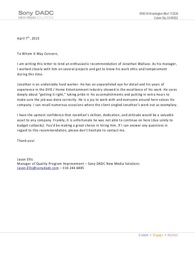 letter of recommendation jw sample letter of recommendation for landscaper