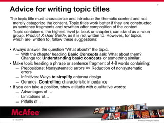 Topic-oriented writing at McAfee | PDF