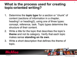 Topic-oriented writing at McAfee | PDF