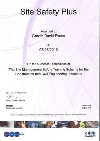 Site Management Safety Training Scheme | PDF