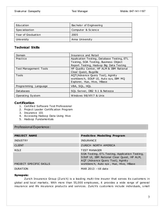 Sivakumar Ganapathy_Test Manager Profile