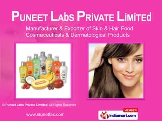 Manufacturer & Exporter of Skin & Hair Food
                Cosmeceuticals & Dermatological Products




© Puneet Labs Private Limited, All Rights Reserved


                www.skineffax.com
 
