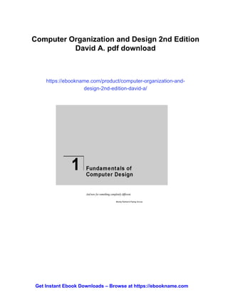 Computer Organization and Design 2nd Edition David A. | PDF