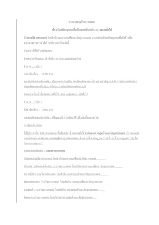 ประกาศกรมวิชาการเกษตร
เรื่อง รับสมัครบุคคลเพื่อเลือกสรรเป็นพนักงานราชการทั่วไป
ด้วยกรมวิชาการเกษตร โดยสานักงานควบคุมพืชและวัสดุการเกษตร ประสงค์จะรับสมัครบุคคลเพื่อจัดจ้างเป็น
พนักงานราชการทั่วไป โดยมีรายละเอียดดังนี้
ตาแหน่งที่เปิดรับสมัครสอบ
ตาแหน่งพนักงานประจาสานักงาน (สคว.) กลุ่มงานบริการ
จานวน : 1 อัตรา
อัตราเงินเดือน : 10,430 บาท
คุณสมบัติเฉพาะตาแหน่ง : ประกาศนียบัตรประโยคมัธยมศึกษาตอนปลายสายสามัญ (ม.ศ.3) หรือประกาศนียบัตร
มัธยมศึกษาตอนต้น (ม.3) หรือประกาศนียบัตรตอนปลาย (ม.6)
ตาแหน่งเจ้าหน้าที่บริหารงานทั่วไป (สคว.) กลุ่มงานบริหารทั่วไป
จานวน : 5 อัตรา
อัตราเงินเดือน : 18,000 บาท
คุณสมบัติเฉพาะตาแหน่ง : ปริญญาตรี หรือเทียบได้ไม่ต่ากว่านี้ทุกสาขาวิชา
การรับสมัครสอบ
ให้ผู้ประสงค์จะสมัครสอบขอและยื่นใบสมัครด้วยตนเองได้ที่ สานักงานควบคุมพืชและวัสดุการเกษตร บริเวณเกษตร
กลางบางเขน แขวงลาดยาง เขตจตุจักร กรุงเทพมหานคร ตั้งแต่วันที่ 4 กรกฎาคม 2559 ถึงวันที่ 8 กรกฎาคม 2559 ใน
วันและเวลาราชการ
รายละเอียดเพิ่มเติม : กรมวิชาการเกษตร
เปิดสอบ กรมวิชาการเกษตร โดยสานักงานควบคุมพืชและวัสดุการเกษตร
ประกาศรายชื่อเลขที่นั่งสอบ กรมวิชาการเกษตร โดยสานักงานควบคุมพืชและวัสดุการเกษตร
สถานที่สอบ กรมวิชาการเกษตร โดยสานักงานควบคุมพืชและวัสดุการเกษตร
ประกาศผลสอบ กรมวิชาการเกษตร โดยสานักงานควบคุมพืชและวัสดุการเกษตร
รายงานตัว กรมวิชาการเกษตร โดยสานักงานควบคุมพืชและวัสดุการเกษตร
ติดต่อ กรมวิชาการเกษตร โดยสานักงานควบคุมพืชและวัสดุการเกษตร
 