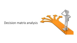 Decision matrix analysis
 