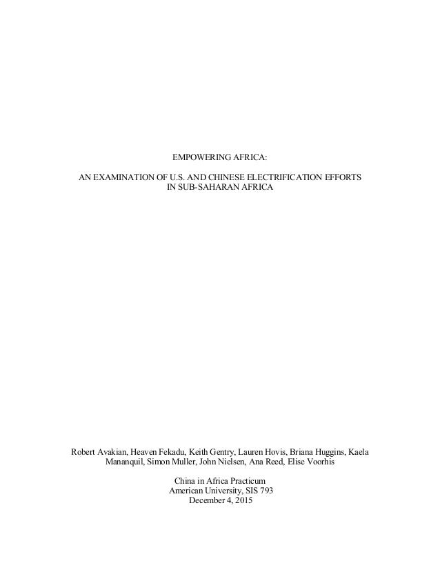 Research paper on africa