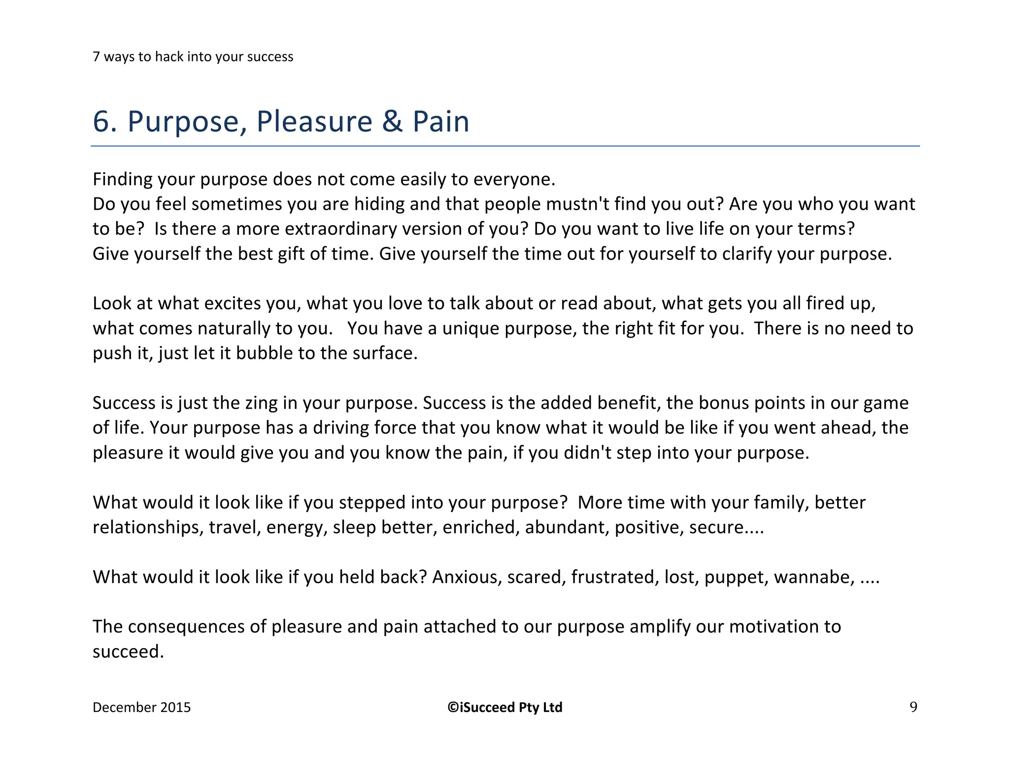 7 Ways to hack into your success | PPT