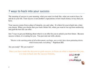 Hack Success 7 Ways to hack into your success | PDF | Eye and Vision Conditions ...