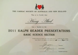Ralph Reader CSANZ Prize 1 2011
