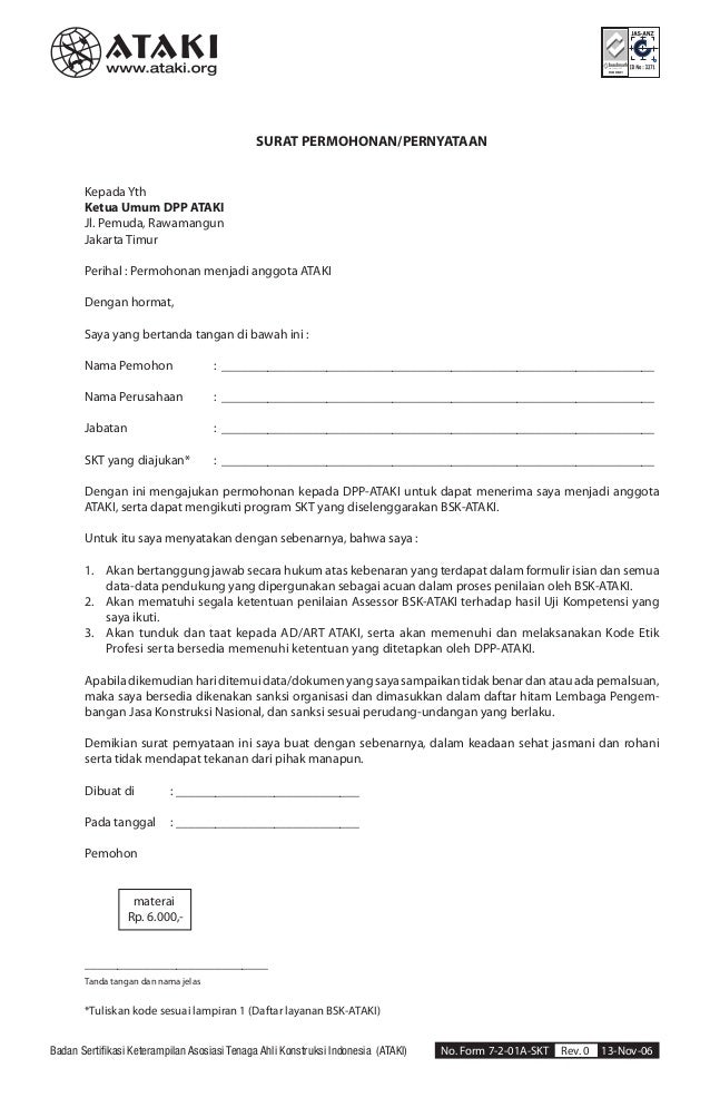 Contoh Surat Permohonan Uji Lab Material  Contoh Surat