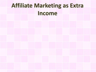 Affiliate Marketing as Extra
           Income
 