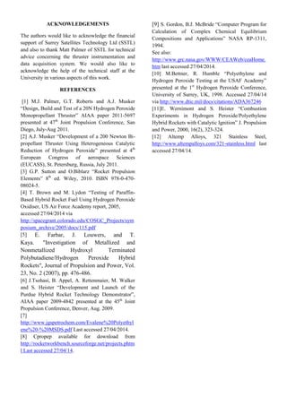 Development of A Small-scale Hybrid Thruster Using Hydrogen Peroxide as ...