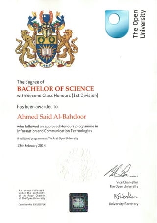 Open University Certificate