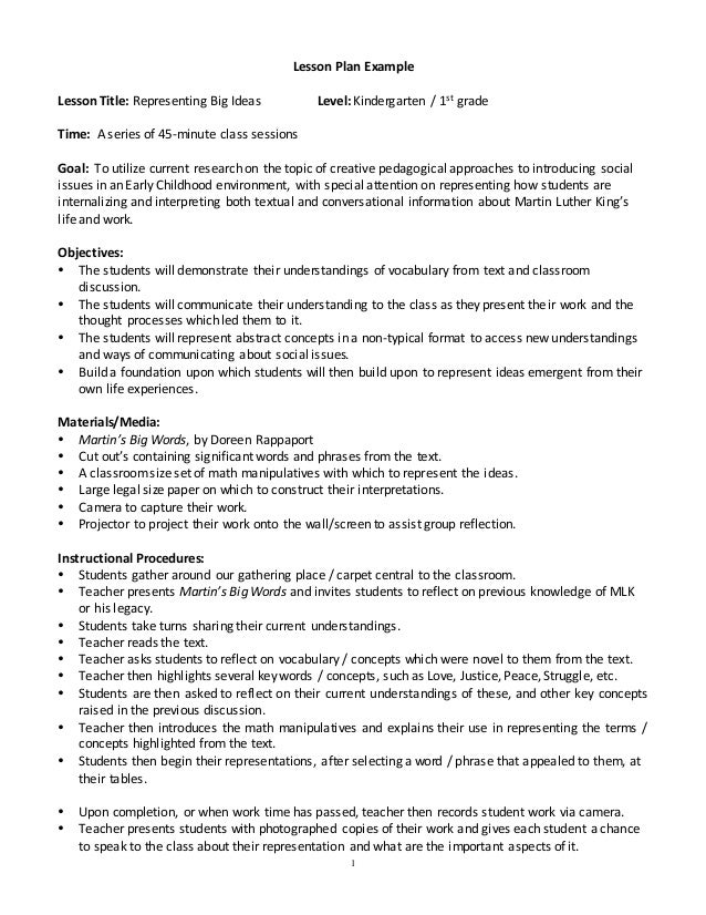 lesson plan example format for lesson plans