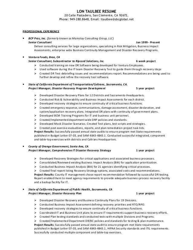 business continuity resumes